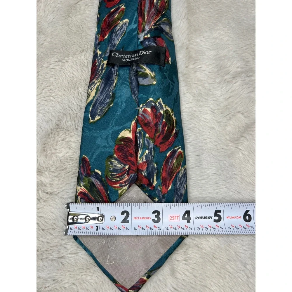 Vintage Mens Silk Necktie Lot Christian Dior Bugatti Floral Geometric Multi OS